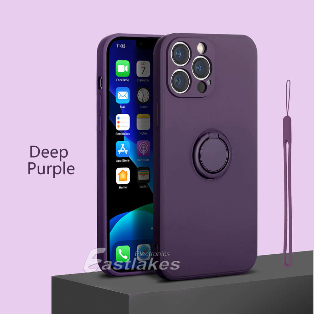 Silicone Case with Ring Holder for Apple iPhone 14/14 Plus/14 Pro/14 Pro Max - Eastlakes Electronics